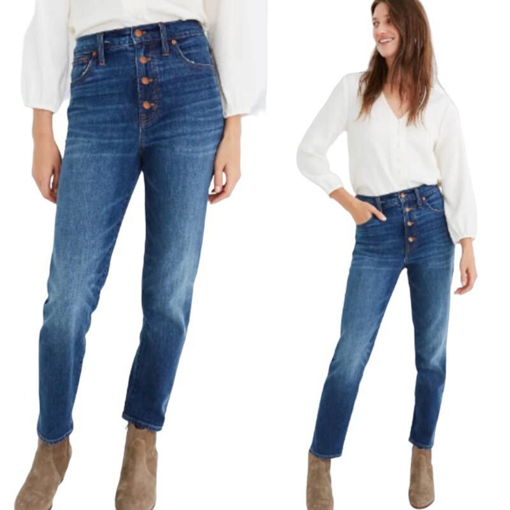 Madewell The Perfect Vintage Crop Jean Size 26 Barnsdale Wash with Button Fly